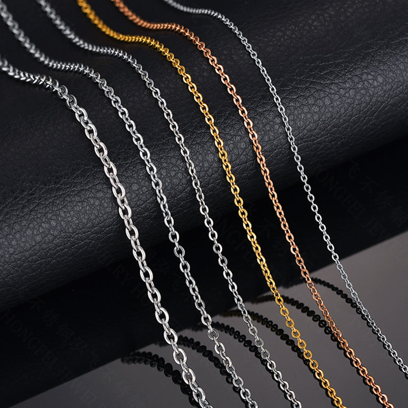 18k Gold O-link Pendant With 304 Stainless Steel Cross Chain Multiple Sizes Available In Mixed Wholesale Quantities