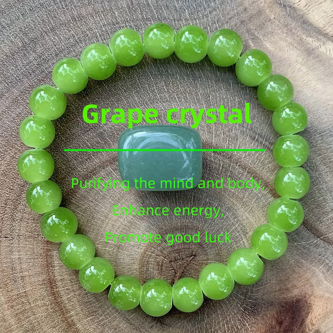 Green Grape Crystal Handmade Elastic Bracelet