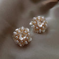Fashionable Pearl Petal Earrings For Women