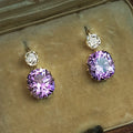 Simple Versatile Geometric Earrings With Purple Zircon