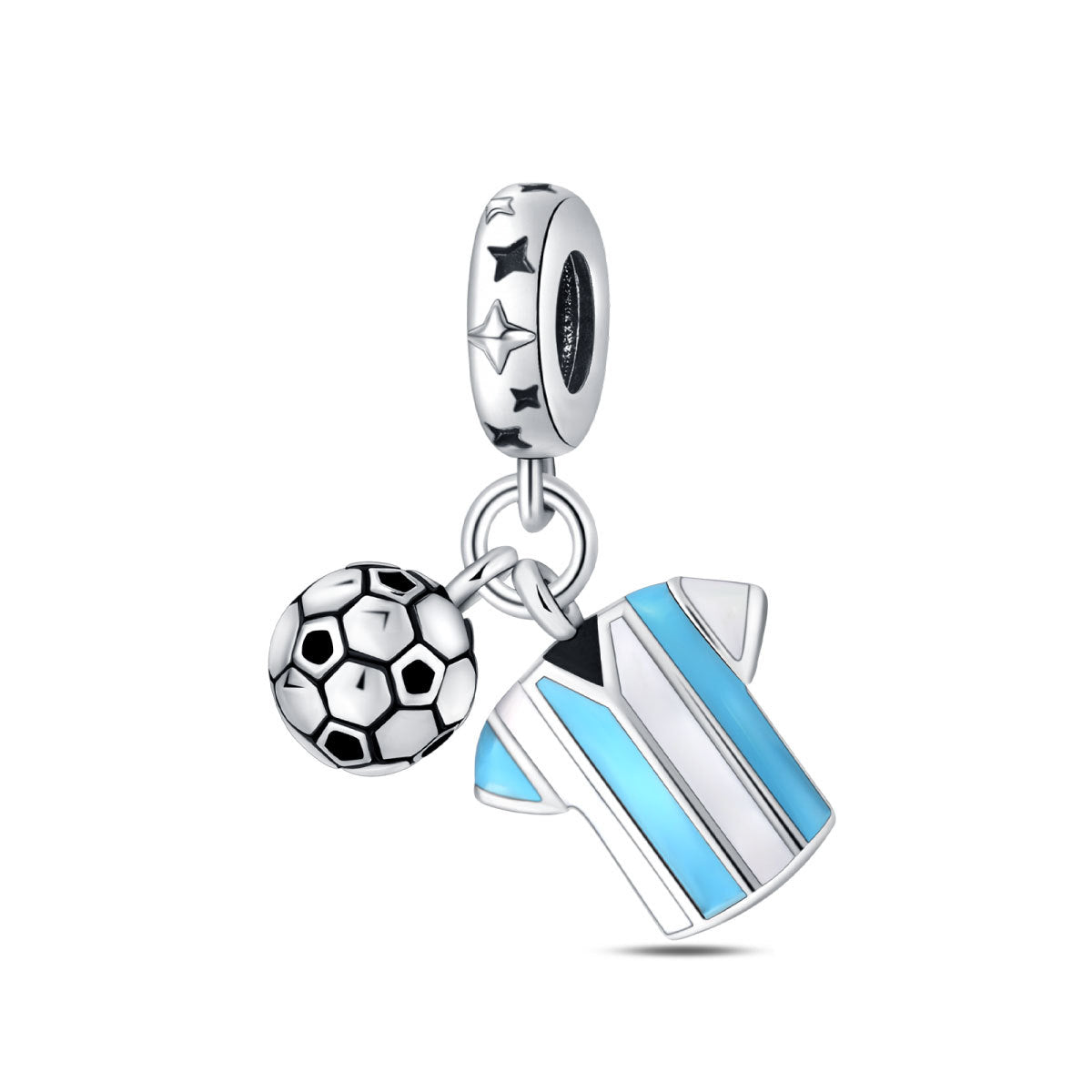 925 Silver Plated Copper Charm Beads For Sports Fitness And Soccer DIY Jewelry Accessories For Bracelets