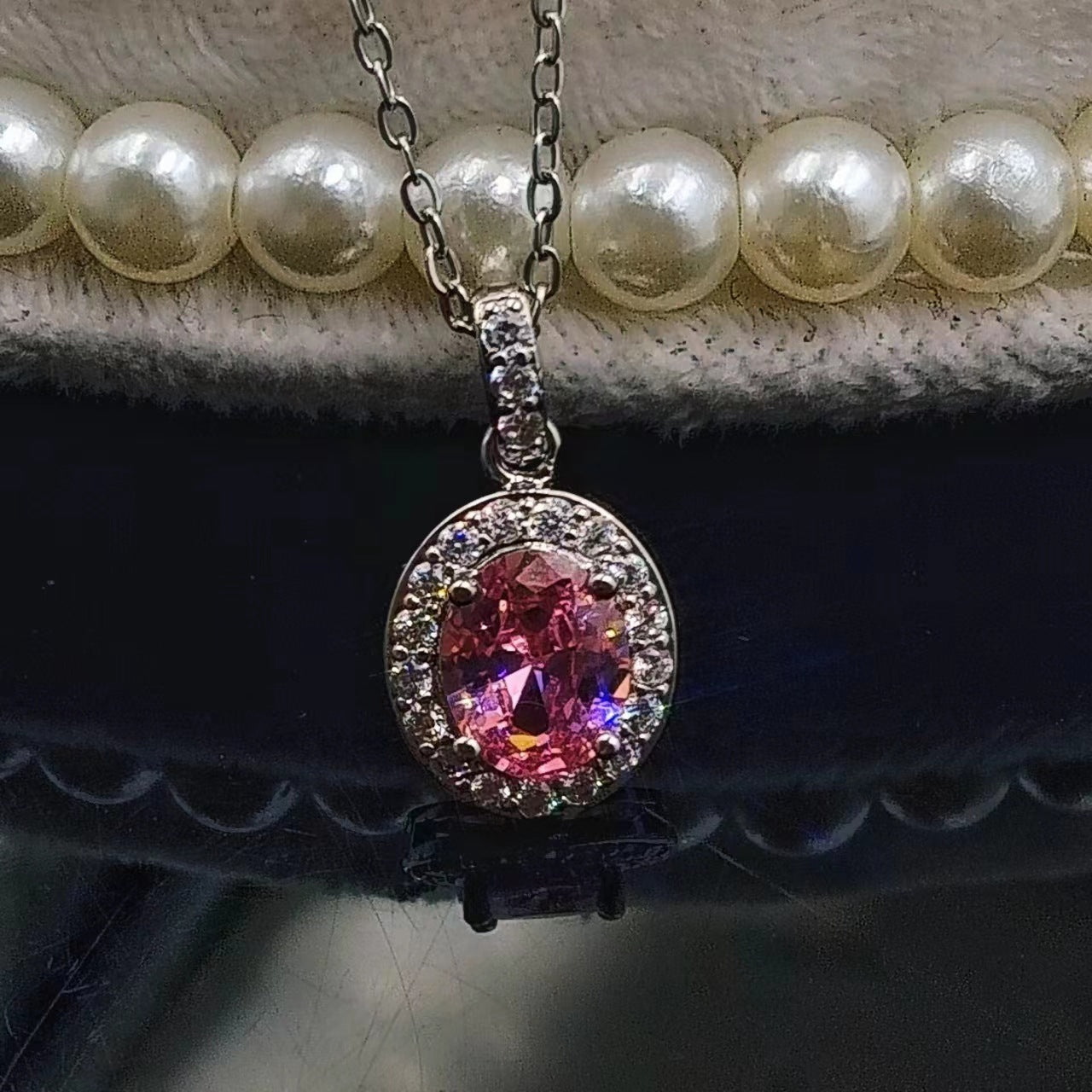 Mozanite-inspired Dove-egg Necklace With An Oval Shape