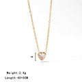 New Compact And Sweet Heart-shaped Zircon Titanium Steel Necklace For Women