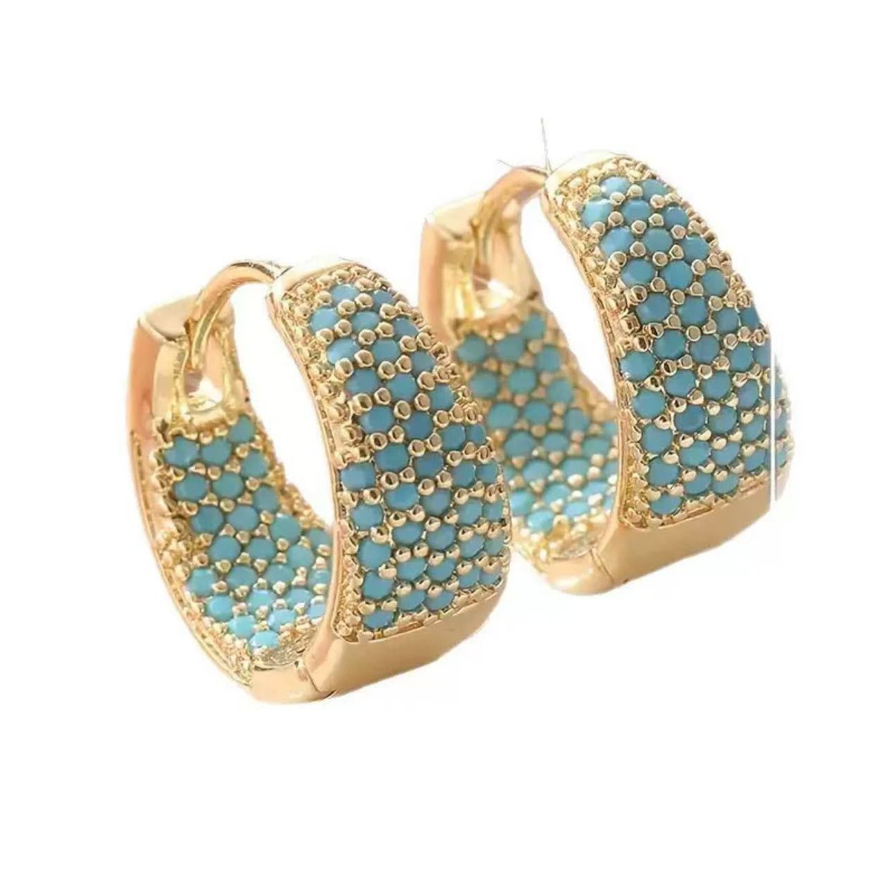 Waterdrop-shaped Vibrant And Elegant Earrings With 18K Gold Plating On Copper