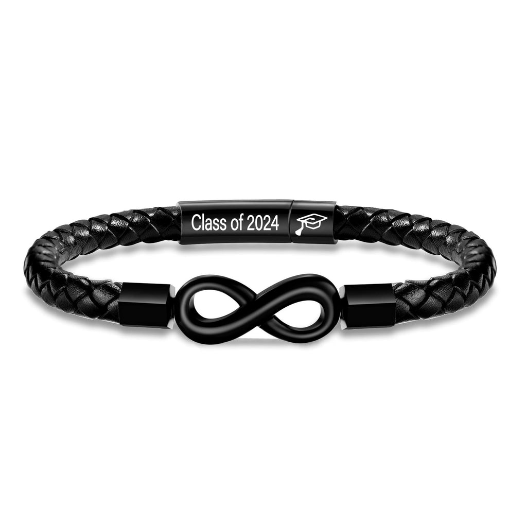 8 Leather Men's Magnetic Buckle Bracelet