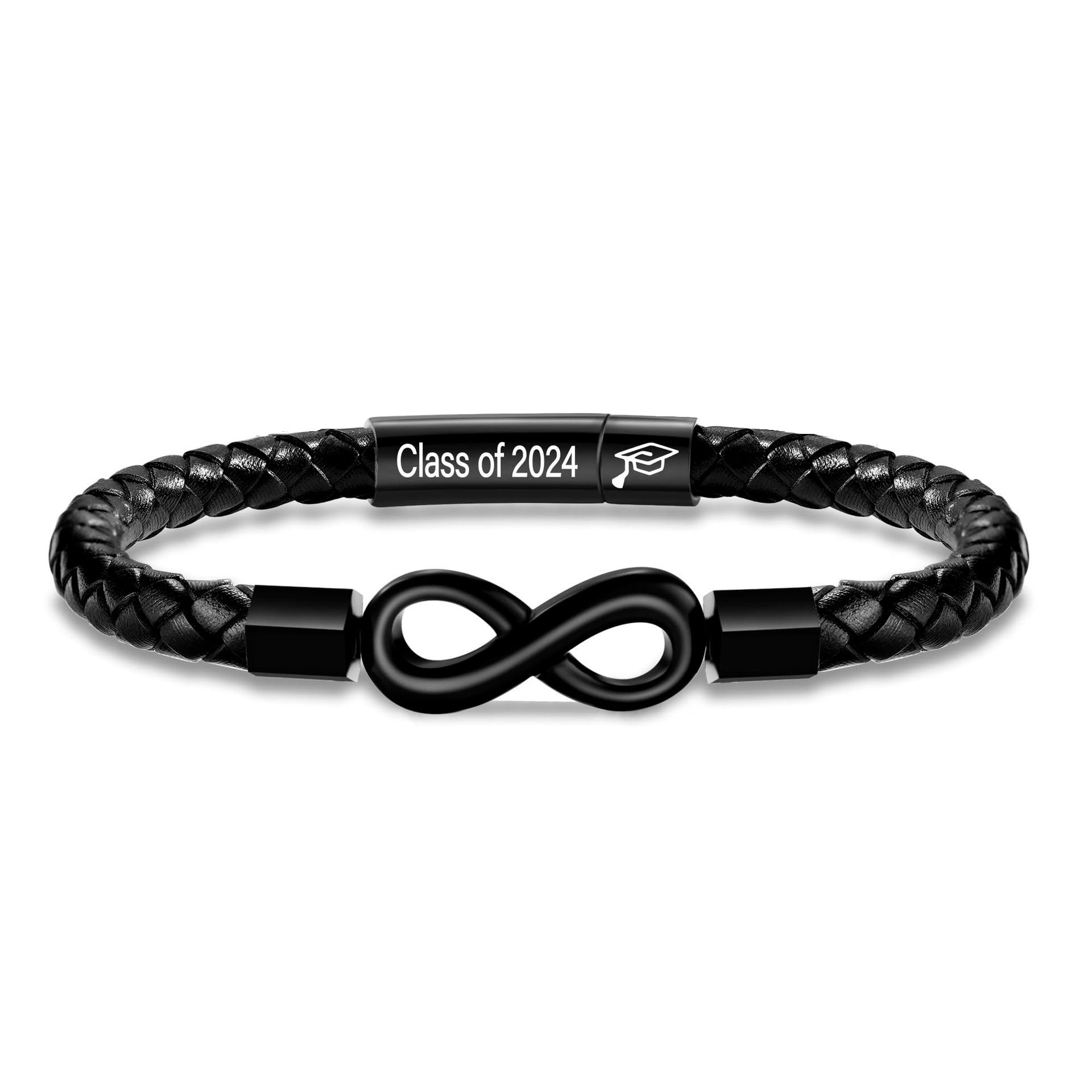 8 Leather Men's Magnetic Buckle Bracelet