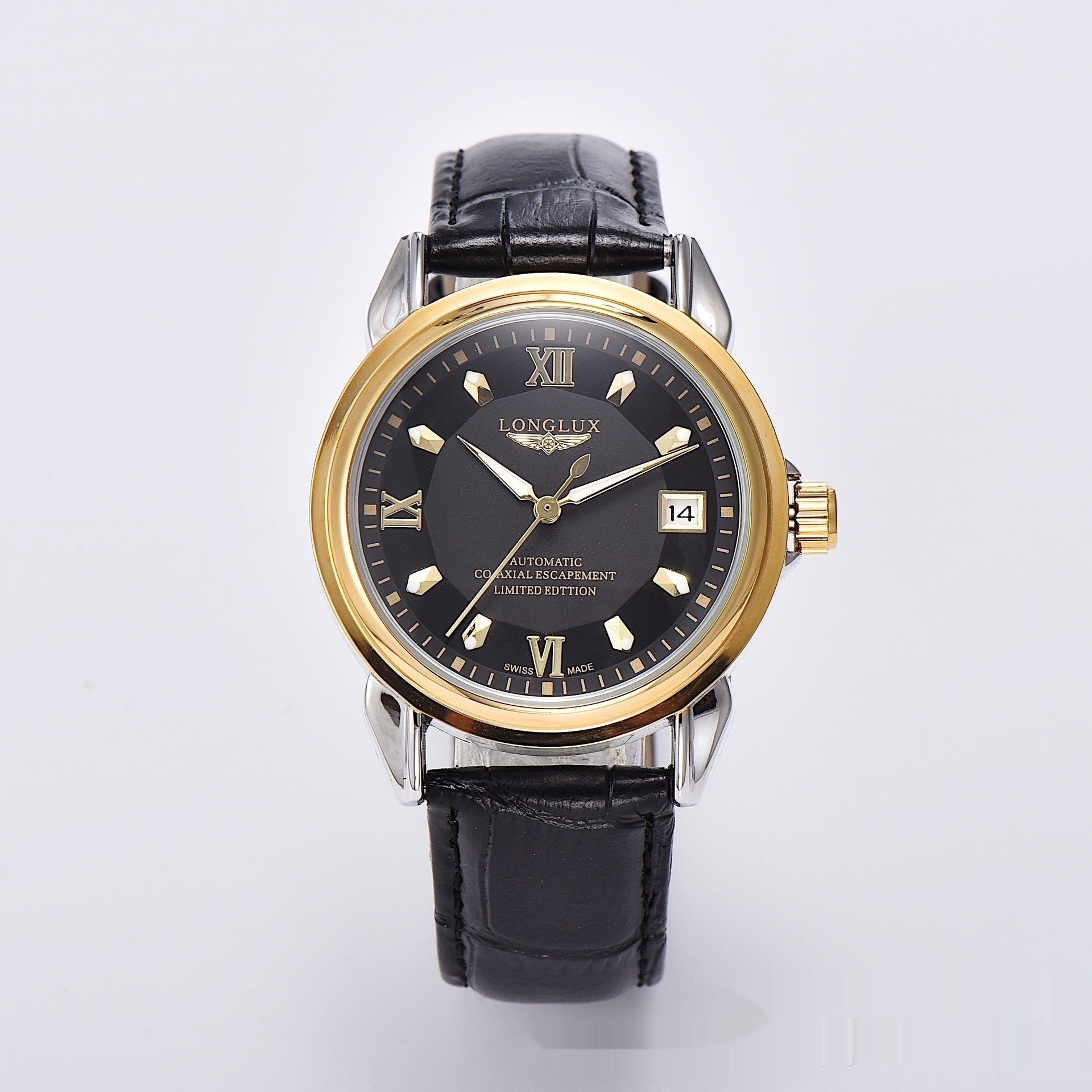 Spiral Double Snap-fastener Stainless Steel Simple Automatic Mechanical Watch