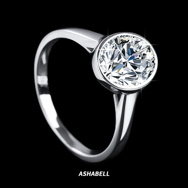 Mozanite And Diamond Ring For Women