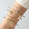 Set Of 5 Geometric Round Bracelets