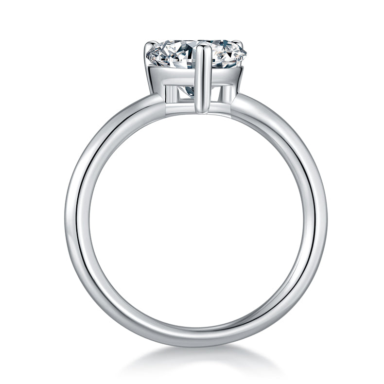 Heart-shaped Moissanite Set With Top-quality Moissanite Luxury And Fashionable Light Luxury Jewelry Silver Ring S925 Silver-plated Platinum
