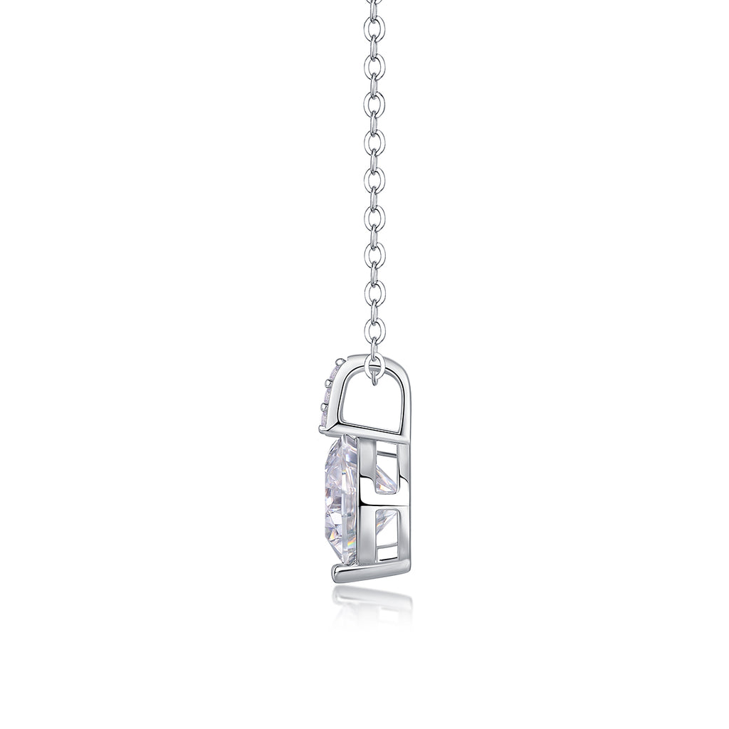 A Lifetime Of Brilliance - A Fashionable And Light Luxury Jewelry Pendant Necklace Set With Top-quality Moissanite, S925 Silver Plated Platinum