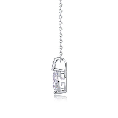 A Lifetime Of Brilliance - A Fashionable And Light Luxury Jewelry Pendant Necklace Set With Top-quality Moissanite, S925 Silver Plated Platinum