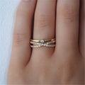 Micro-pave Zircon Crown Ring In Gold And Silver With An Adjustable Opening