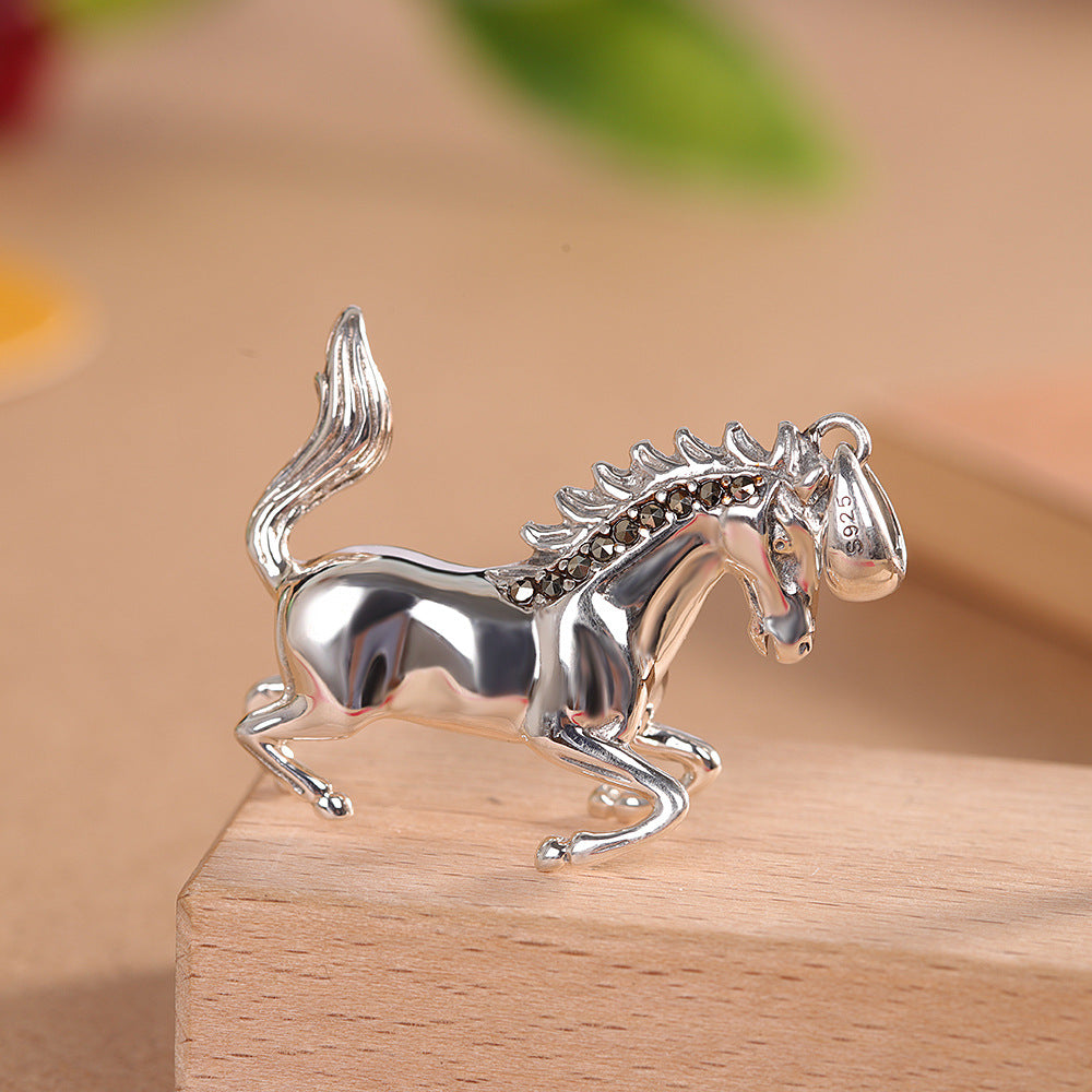 This Year's Zodiac Horse Pendant With An Aged Finish