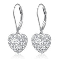 Womens Heart-Shaped Hollow-Design Earrings