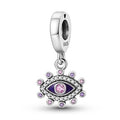 925 Silver Color Zirconium Devil's Eye Loose Beaded Hanging Ornament