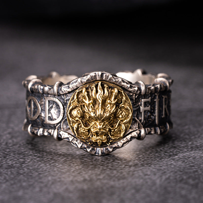 Tianlong Flame Ring For Trendy Men With An Opening
