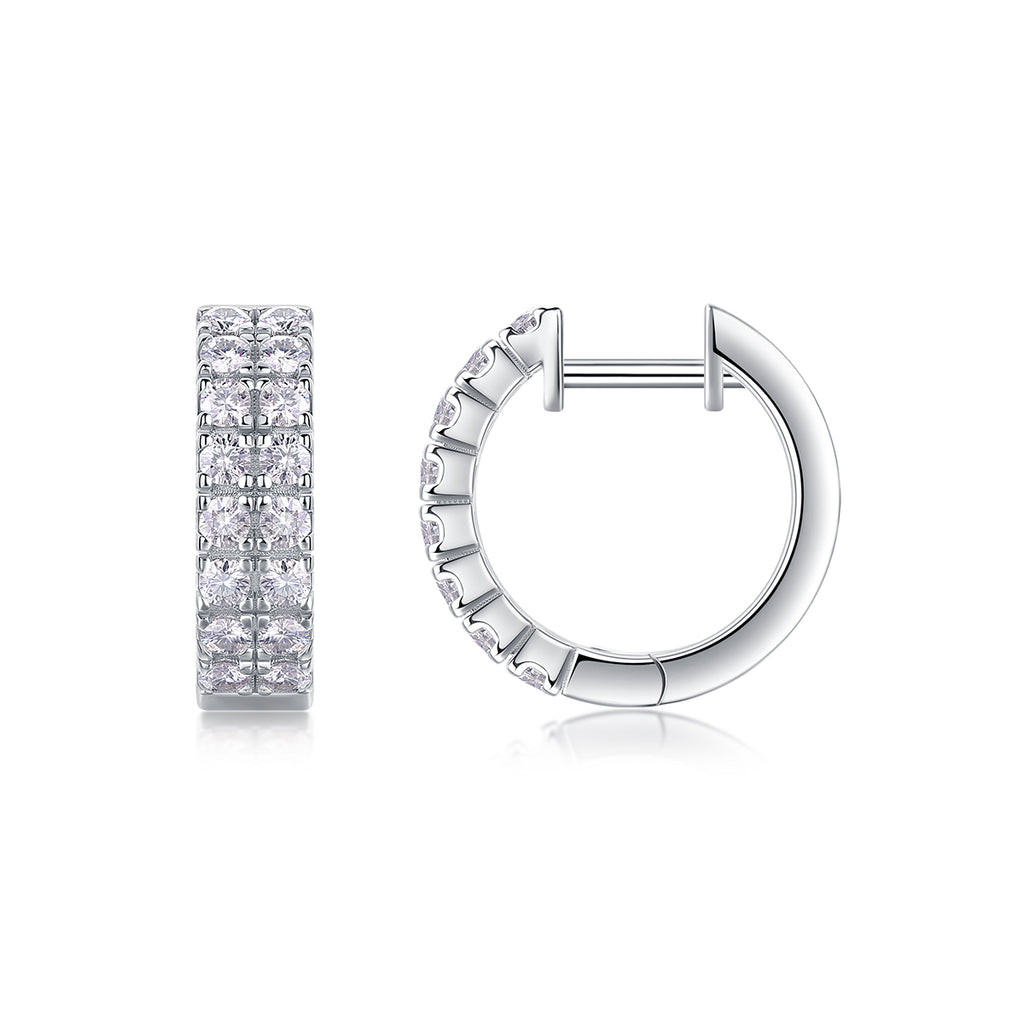 Dynamic - Top-quality Moissanite Luxury And Fashionable Light Luxury Jewelry, Silver Stud Earrings S925, Silver-plated Platinum
