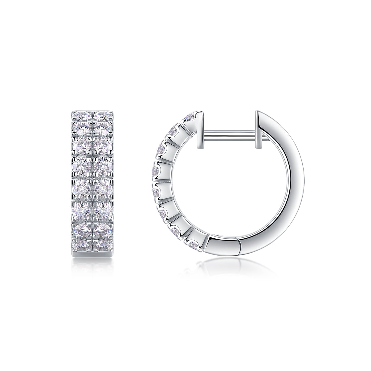 Dynamic - Top-quality Moissanite Luxury And Fashionable Light Luxury Jewelry, Silver Stud Earrings S925, Silver-plated Platinum