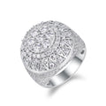 Men's Letter H Set With Top-quality Moissanite Luxury And Fashionable Light Luxury Jewelry Silver Ring S925 Silver Plated Platinum