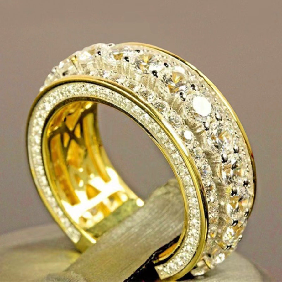 Womens Fashion Gold Alloy Luxury Ring
