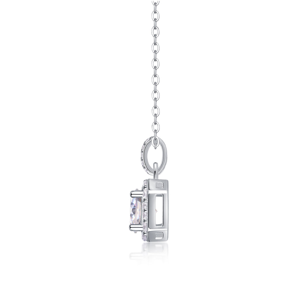 Dawn Light - A Fashionable And Light Luxury Jewelry Pendant Necklace Set With Top-quality Moissanite, S925 Silver Plated Platinum
