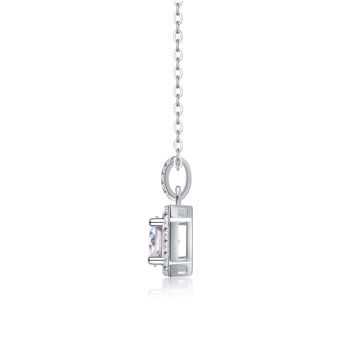 Dawn Light - A Fashionable And Light Luxury Jewelry Pendant Necklace Set With Top-quality Moissanite, S925 Silver Plated Platinum