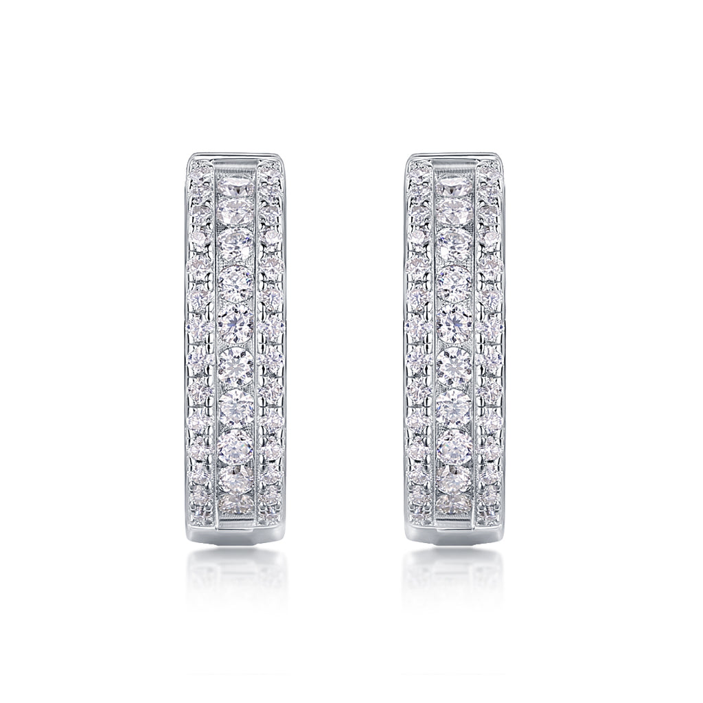 Brilliant Night - Premium Moissanite Luxury Fashion Light Luxury Jewelry Silver Stud Earrings S925 Silver Plated Platinum