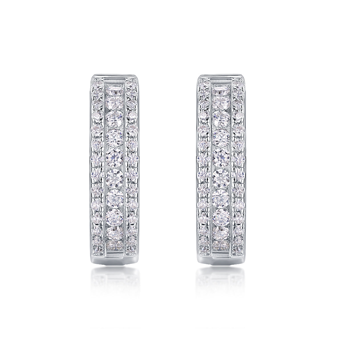 Brilliant Night - Premium Moissanite Luxury Fashion Light Luxury Jewelry Silver Stud Earrings S925 Silver Plated Platinum