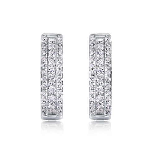 Brilliant Night - Premium Moissanite Luxury Fashion Light Luxury Jewelry Silver Stud Earrings S925 Silver Plated Platinum