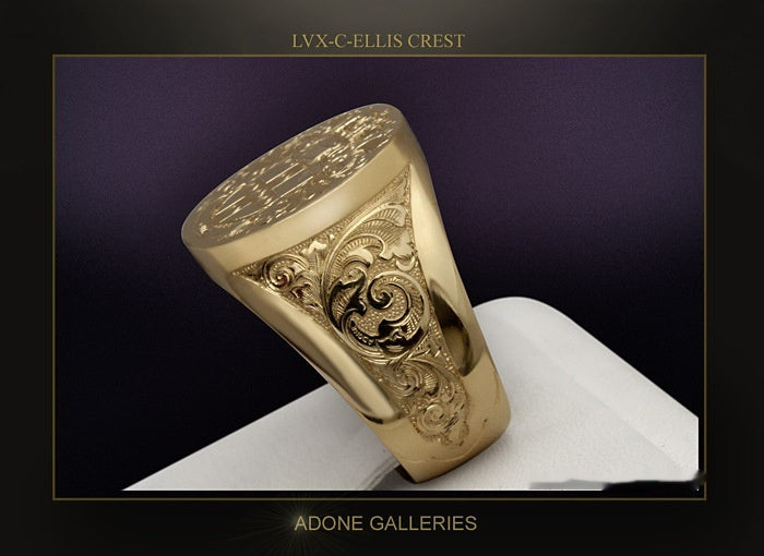 New Golden Mysterious Totem Fountain Sculpture Ring