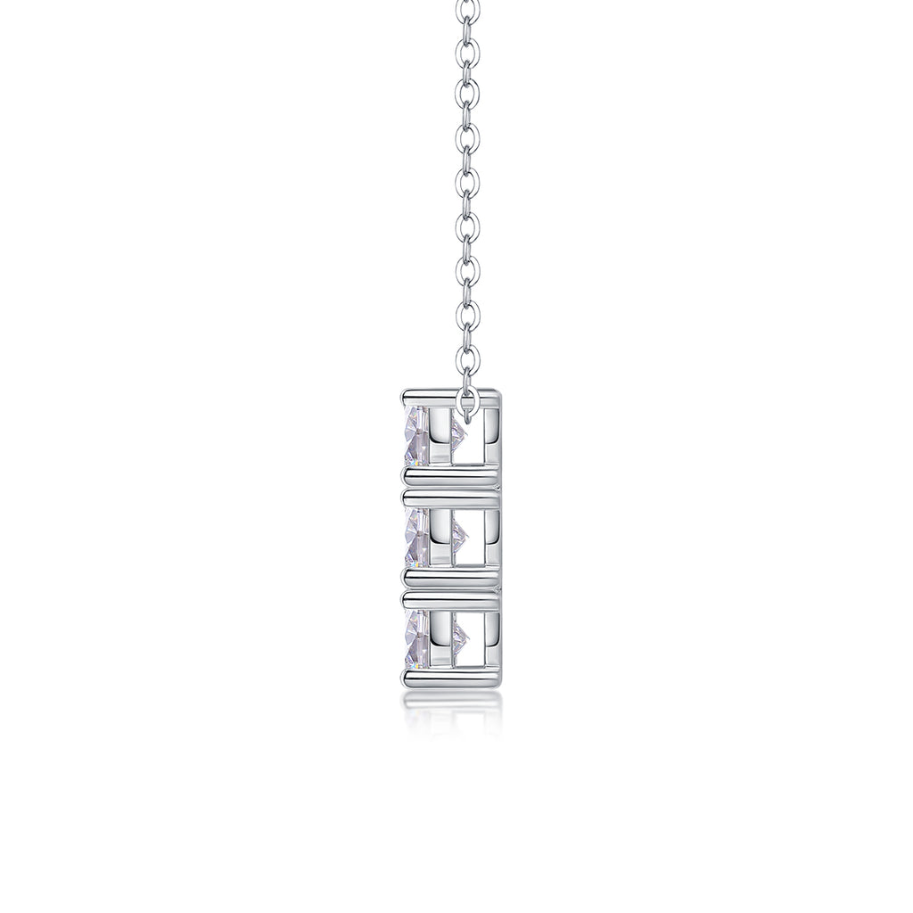 Six-round Chain - Set With Top-quality Moissanite, Fashionable And Light Luxury Jewelry, Silver Pendant Necklace S925, Silver-plated Platinum