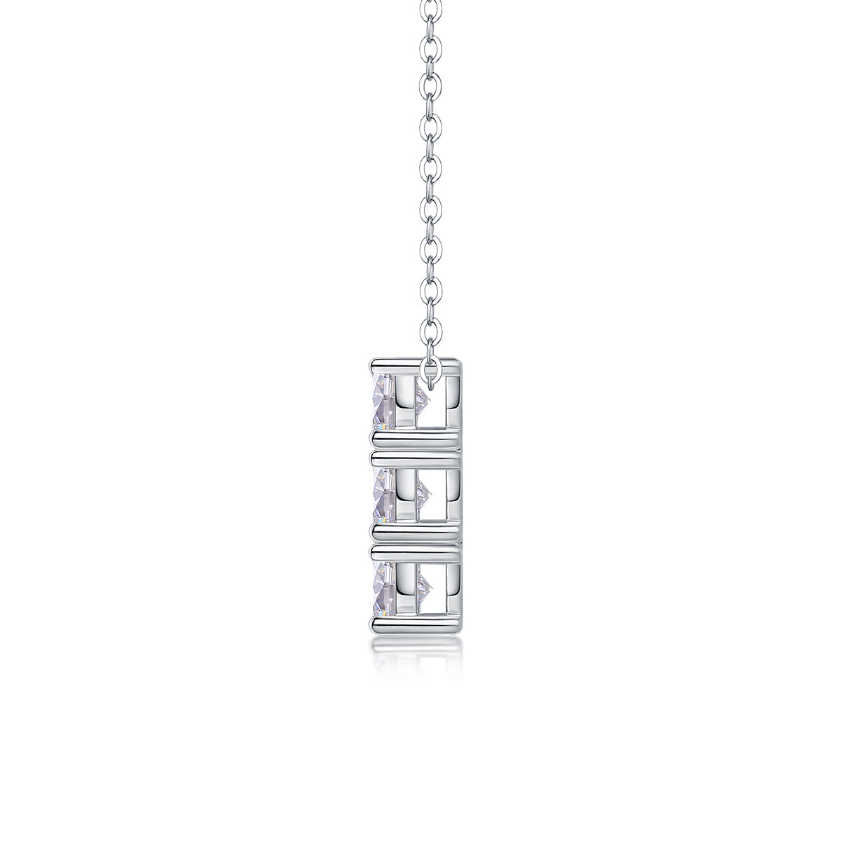 Six-round Chain - Set With Top-quality Moissanite, Fashionable And Light Luxury Jewelry, Silver Pendant Necklace S925, Silver-plated Platinum
