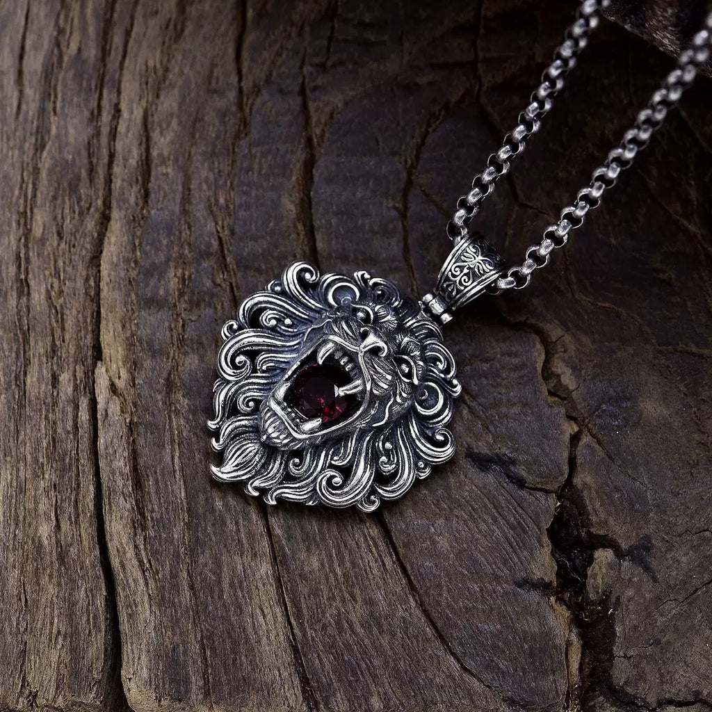 Pure Silver Wild And Domineering Lion Head Pendant