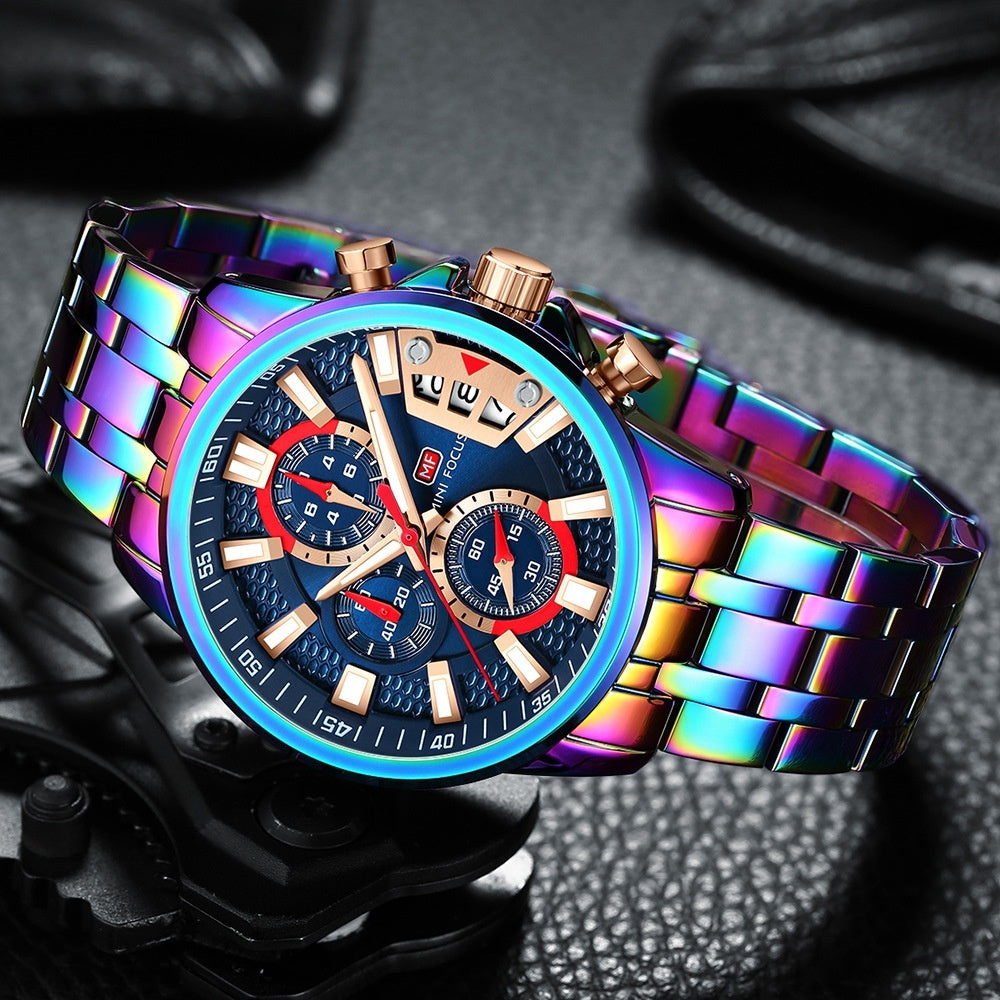 Personalized Waterproof Quartz Watch Magic Color Shell Multifunctional