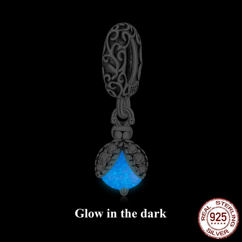 Luminous Stone Firefly Diy Pendant Parts S925 Sterling Silver Beads