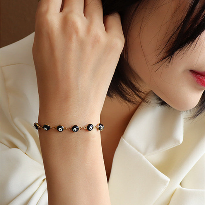 Black Oil Drip Bracelet Titanium Steel Women's Bracelet