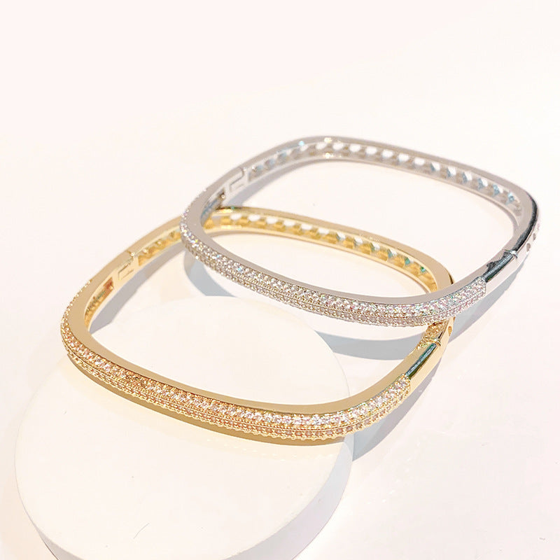 Square-Set Diamond Bracelet With A Sparkling Galaxy Design For Women