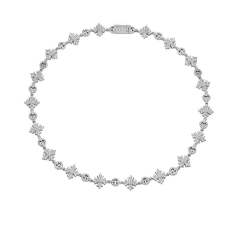 Light-luxury Diamond-studded Flower Cross Necklace