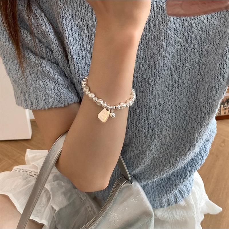 Womens Light-Luxury Irregular Matte Beaded Bracelet