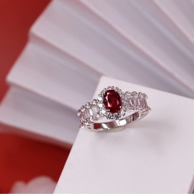 Vintage Elegant Ruby Pigeons Blood Red Ring For Women