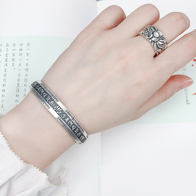Black-core Pure Silver Bracelet With Thai Silver Plating