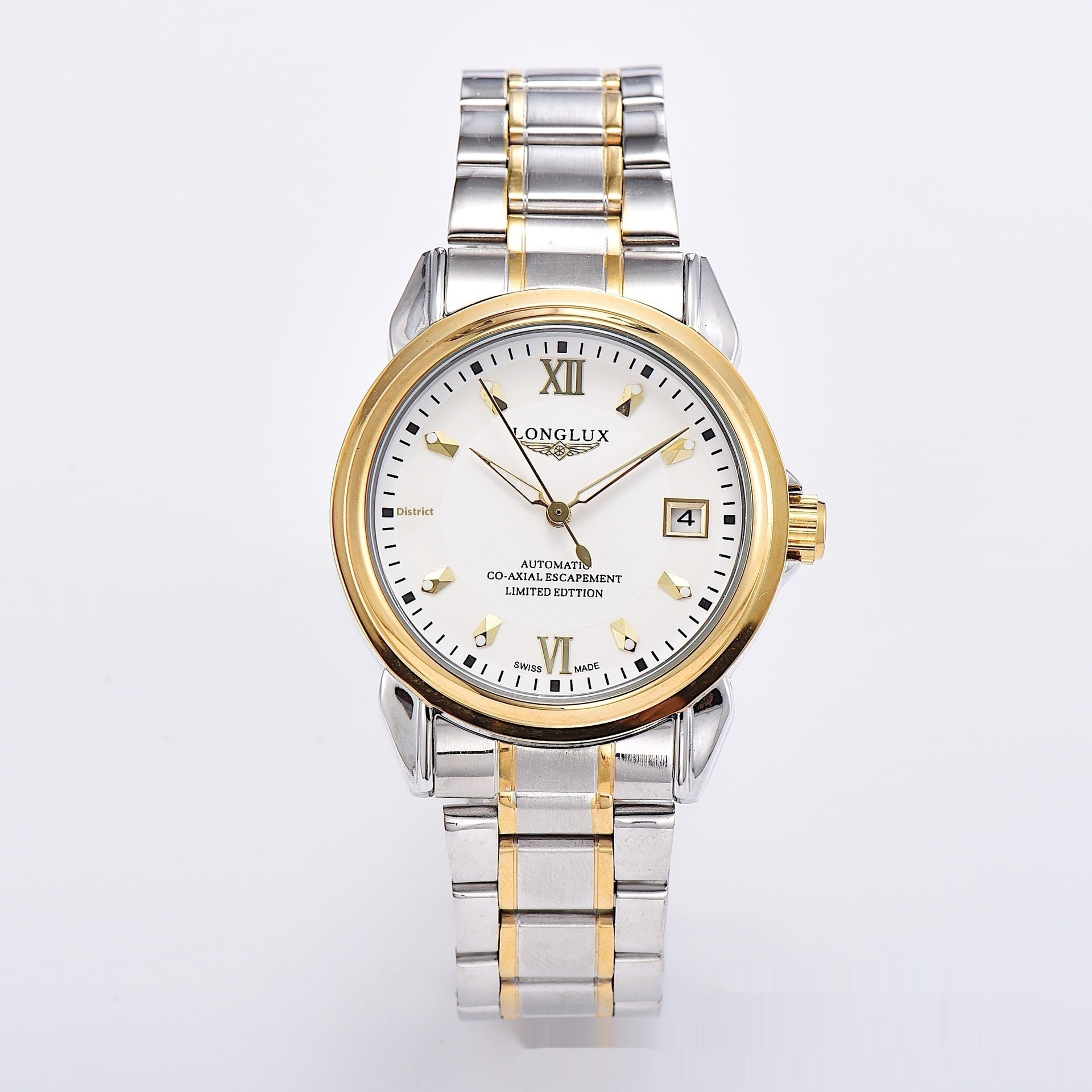 Spiral Double Snap-fastener Stainless Steel Simple Automatic Mechanical Watch