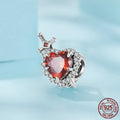 Love Heart Sword Diy Bead Accessories S925 Silver Red Love Beads