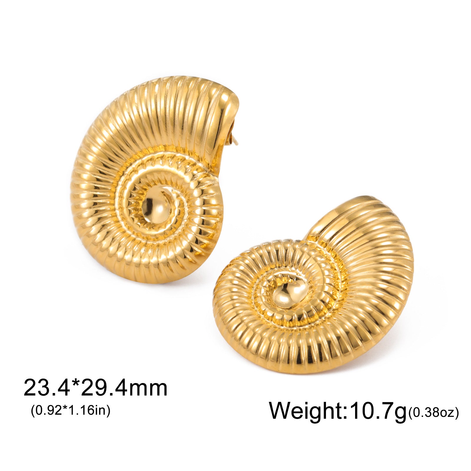 Womens Stainless Steel Minimalist Gold-Colored Earrings