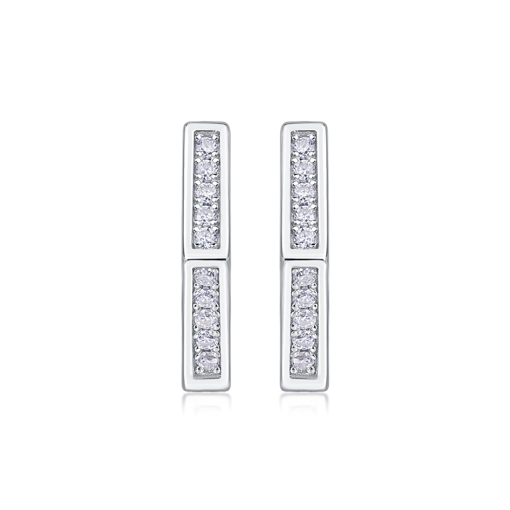 Mood - Earrings Set With Top-quality Moissanite S925 Silver And Platinum-plated Stud Earrings, A Fashionable And Trendy Accessory, Can Be Tested With A Diamond Pen