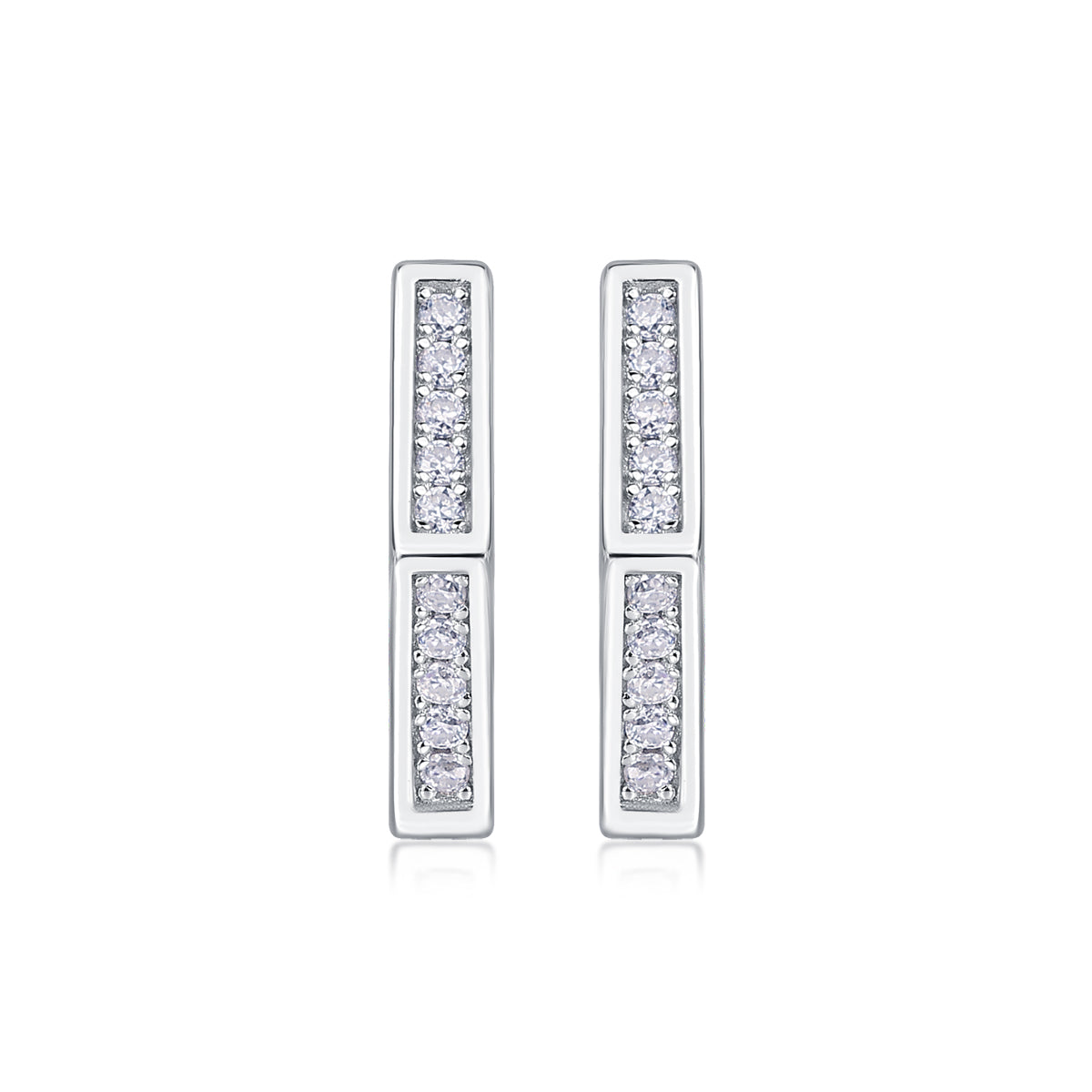 Mood - Earrings Set With Top-quality Moissanite S925 Silver And Platinum-plated Stud Earrings, A Fashionable And Trendy Accessory, Can Be Tested With A Diamond Pen