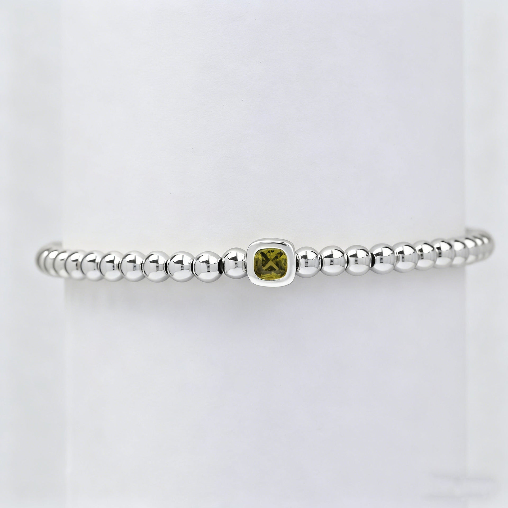 December Square Birthstone Bracelet In Brass
