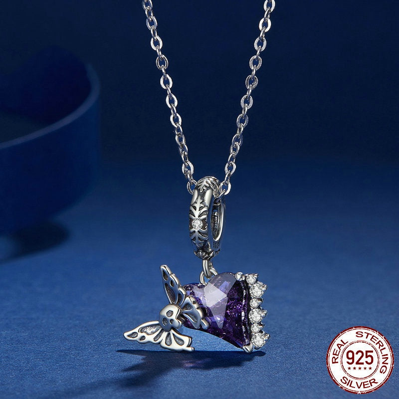 Dark Skull Butterfly Diy Pendant Parts S925 Silver Beaded