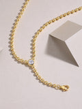 Time Interlaced - A Fashionable And Trendy Necklace Pendant Set With Top-quality Moissanite S925 Silver And Gold Plating Can Be Tested With A Diamond Pen